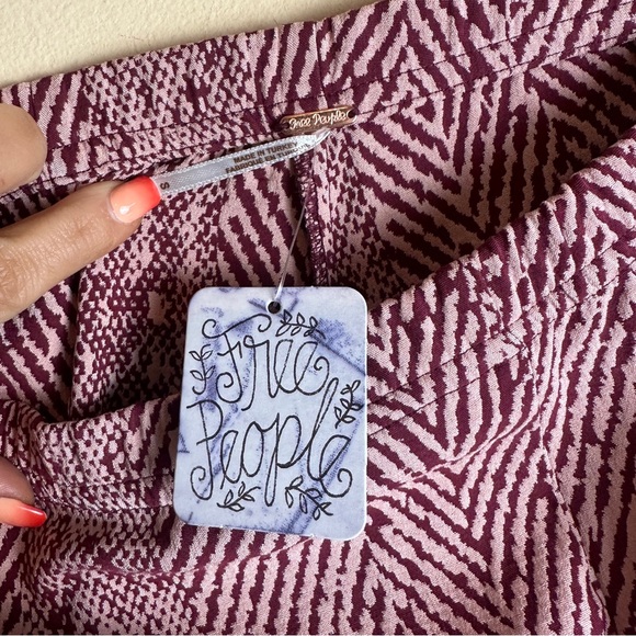 Free People NEW High-Rise Leggings Side Zip Skinny Pants in Raspberry Women’s S - Picture 9 of 14